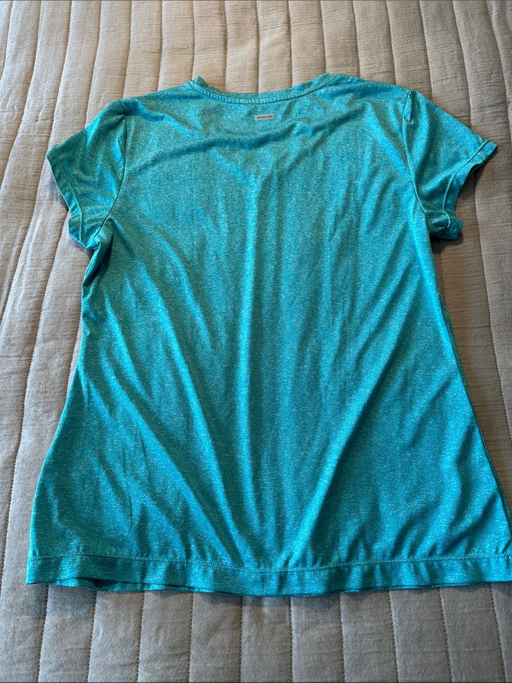 Cascade Sport Activewear top Women's Turquoise V-Neck Short Sleeve Tee - Picture 6 of 7